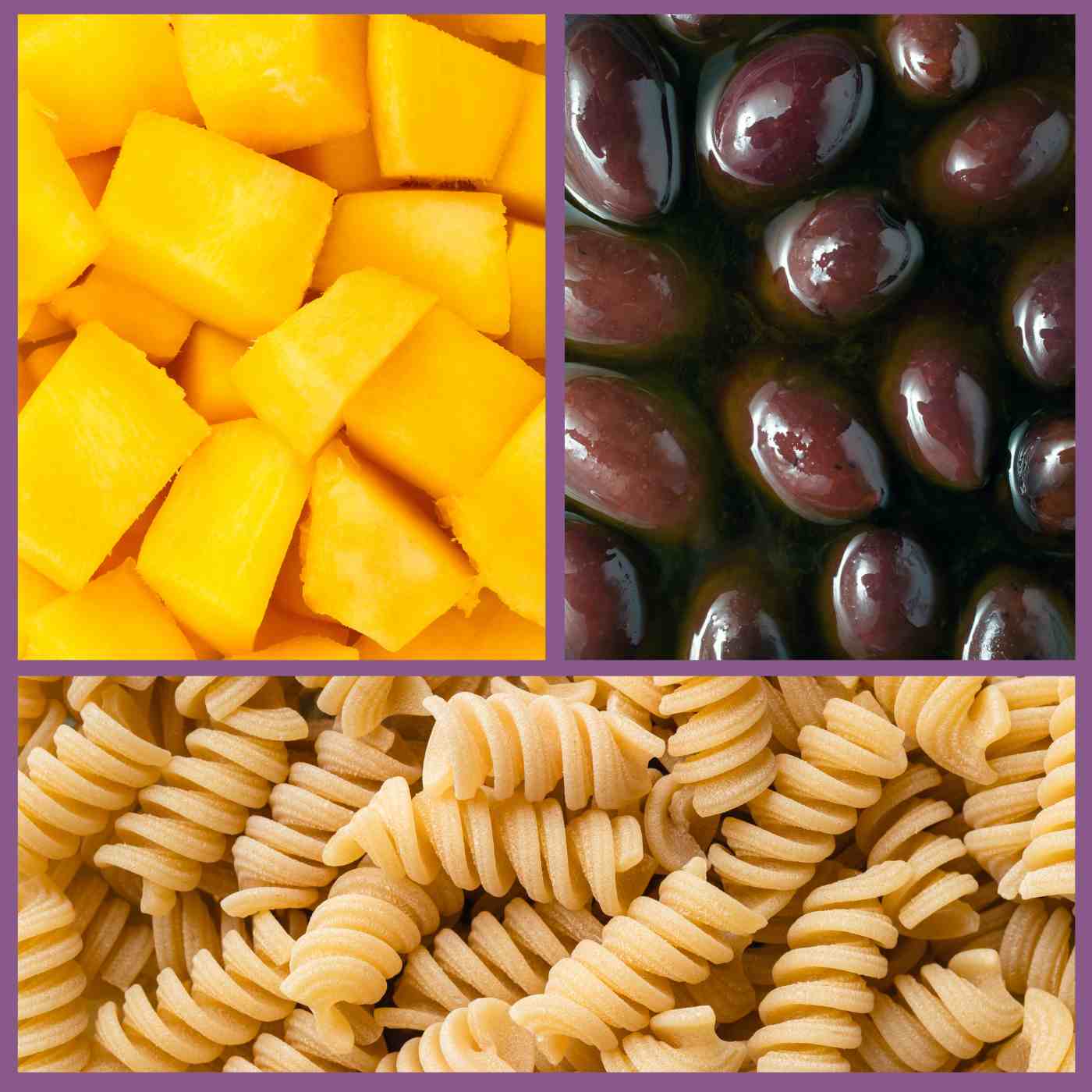 olives, mangoes and pasta