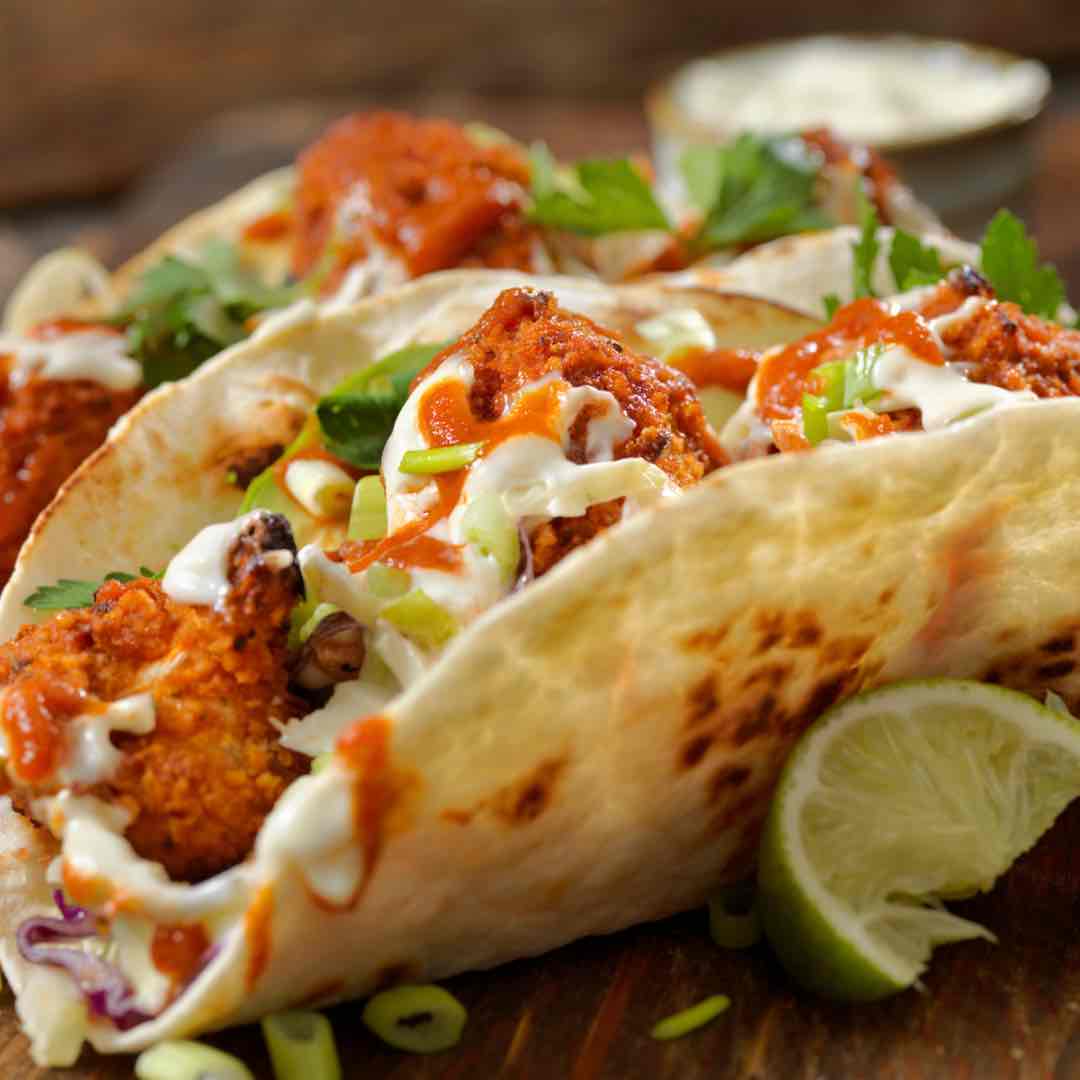 cauliflower buffalo wing tacos