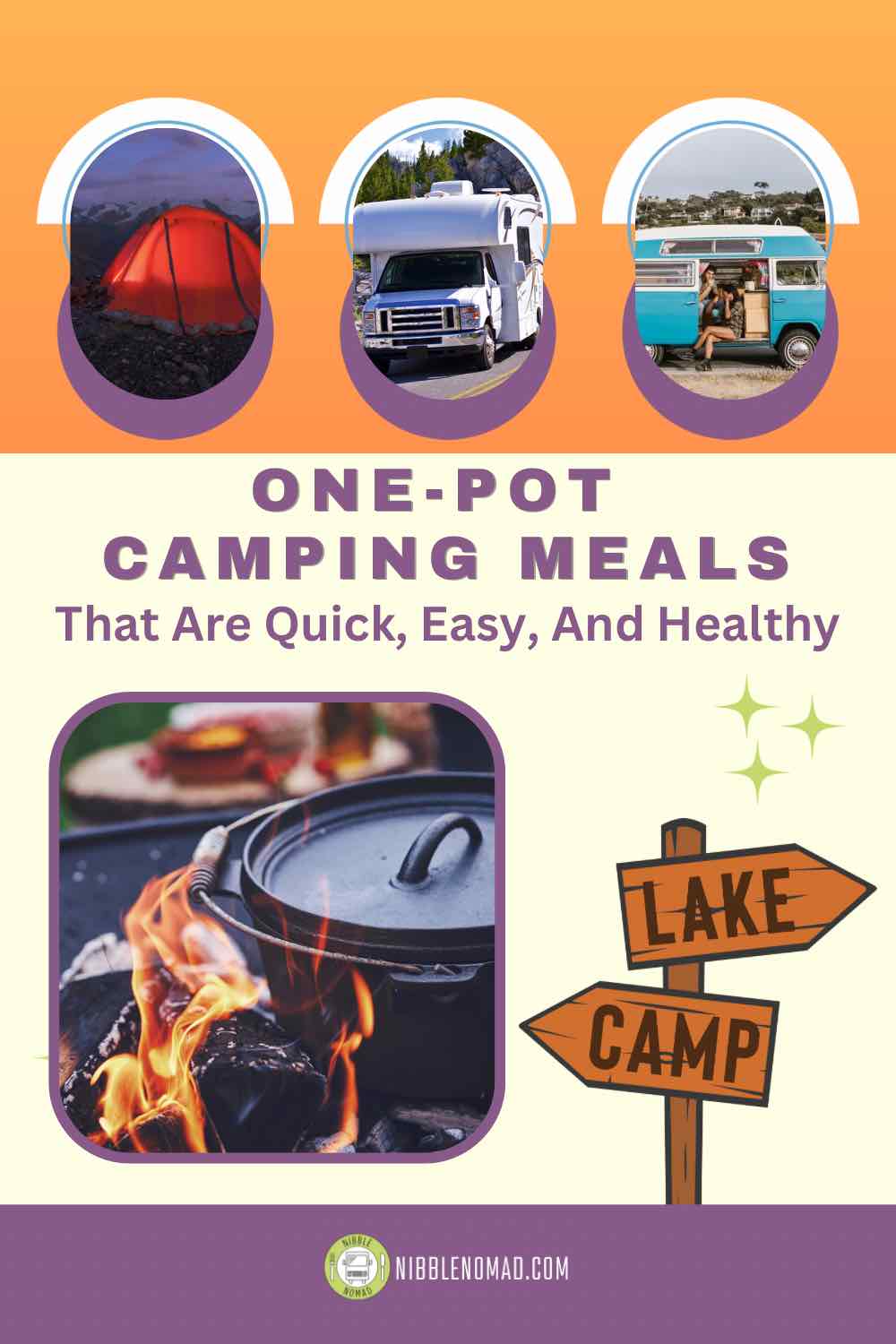 one-pot camping meals Pinterest card